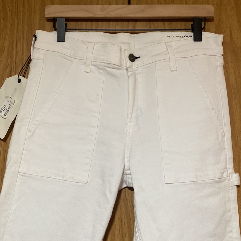 Rag & Bone Carpenter Aged Bright White Dre Jean Size 29 - Picture 9 of 12